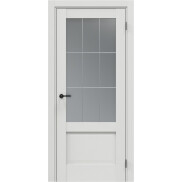 Дверь межкомнатная Неоклассико-3 PRO Экошпон, Ice, остекленная, царговая