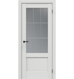 Дверь межкомнатная Неоклассико-3 PRO Экошпон, Ice, остекленная, царговая