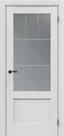 Дверь межкомнатная Неоклассико-3 PRO Экошпон Ice, остекленная, milling white ii, кромка нет, царговая