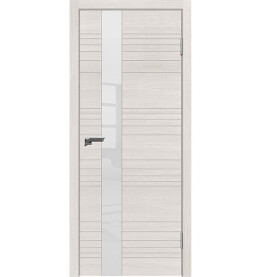 Дверь межкомнатная Новелла 1 Экошпон, Беленый дуб, остекленная, лакобель белый, каркасно-щитовая