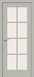 Дверь межкомнатная из эко шпона «Прима-11.1» Grey Wood стекло Magic Fog