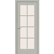 Дверь межкомнатная из эко шпона «Прима-11.1» Grey Wood стекло Magic Fog