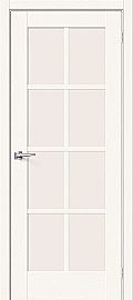 Дверь межкомнатная из эко шпона «Прима-11.1» White Wood стекло Magic Fog