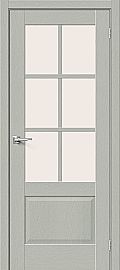 Дверь межкомнатная Прима-13.0.1 Экошпон Grey Wood, остекленная, magic fog, филенчатая
