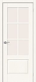 Дверь межкомнатная из эко шпона «Прима-13.0.1» White Wood стекло Magic Fog