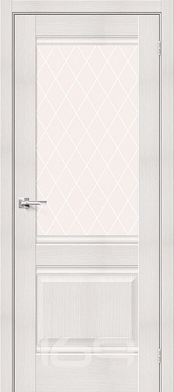 Дверь межкомнатная Прима-3 Экошпон Bianco Veralinga, остекленная, white ...