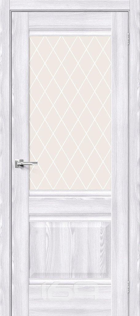 Дверь межкомнатная Прима-3 Экошпон Riviera Ice, остекленная, white ...