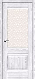 Дверь межкомнатная из эко шпона «Прима-3» Riviera Ice стекло White Сrystal