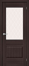 Дверь межкомнатная из эко шпона «Прима-3» Wenge Veralinga стекло White Сrystal