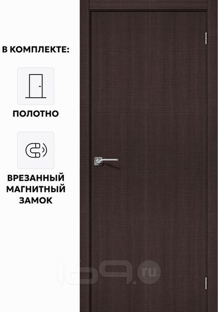 Дверь межкомнатная Порта-50 Экошпон, Wenge Crosscut, глухая, каркасно-щитовая