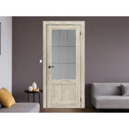 Дверь межкомнатная Порта-63 Экошпон, Art Wood Light, остекленная, царговая