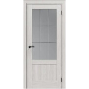 Дверь межкомнатная Порта-63 Экошпон Ash White, остекленная, magic fog, кромка нет, царговая