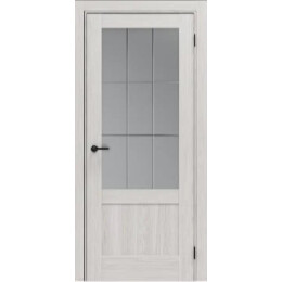Дверь межкомнатная Порта-63 Экошпон Ash White, остекленная, magic fog, кромка нет, царговая