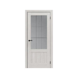 Дверь межкомнатная Порта-63, Экошпон Ash White, остекленная царговая