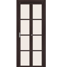 Дверь межкомнатная Твигги-11.3 складная Экошпон, Wenge Melinga, остекленная, magic fog, царговая