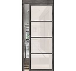 Дверь межкомнатная Твигги-11.3 раздвижная Экошпон, Grey Melinga, остекленная, magic fog, царговая