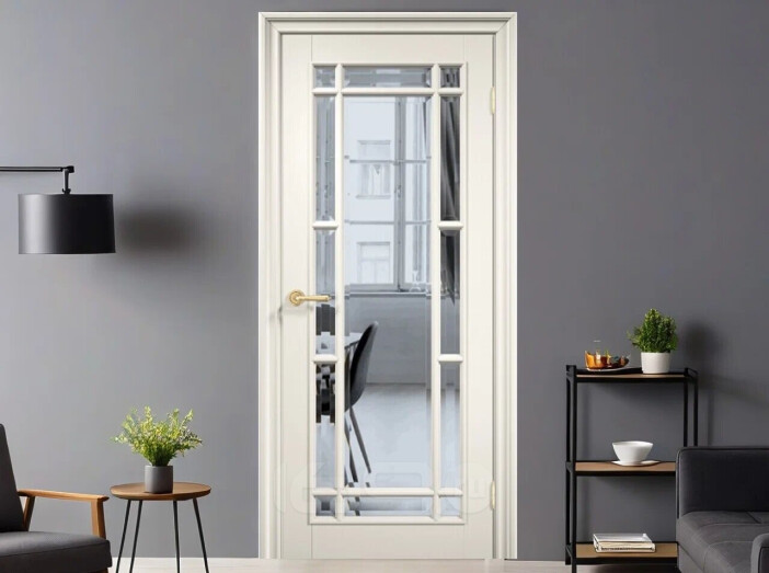 ДП К Англия 13 RAL 9010 остекление прозрачное с фацетом 200*70