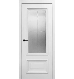 Дверь межкомнатная Бостон-2 Эмаль, Белый, остекленная, каркасно-щитовая