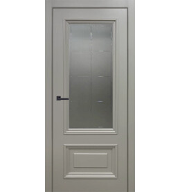 Дверь межкомнатная Бостон-2 Эмаль, Мокко, остекленная, каркасно-щитовая