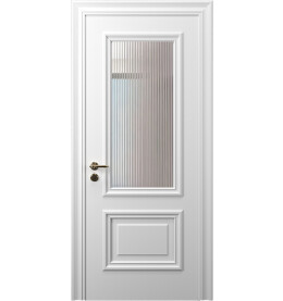 Дверь межкомнатная Премьер-14 Эмаль, Белый, остекленная, каркасно-щитовая