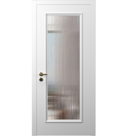 Дверь межкомнатная Премьер-16 Эмаль, Белый, остекленная, каркасно-щитовая