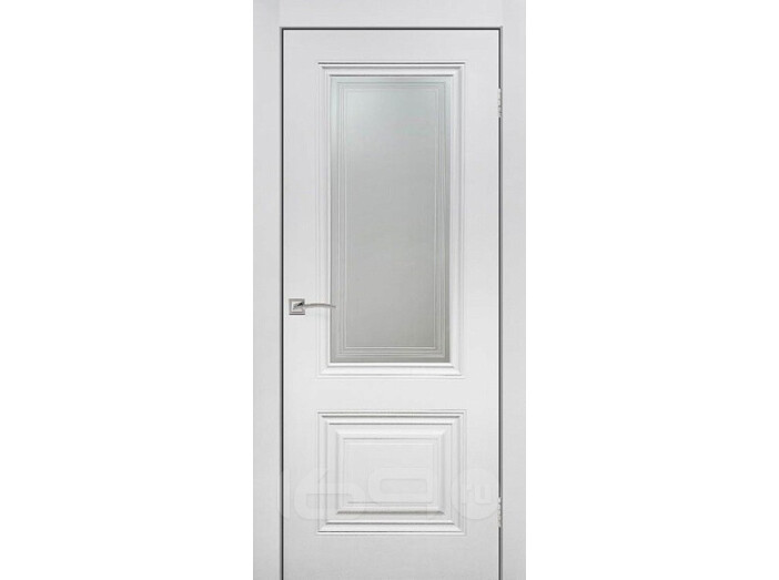 Дверь межкомнатная Венеция Эмаль, Белый, остекленная, сатинат белый с фотопечатью, каркасно-щитовая