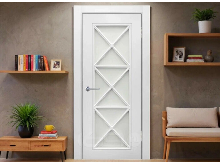 ДП К Британия-2 Белое, остекление Сатинат белое 200*80