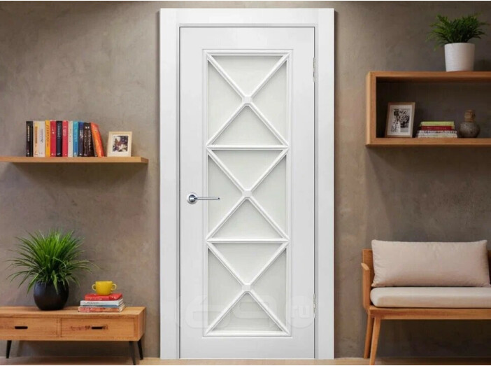 ДП К Британия-2 Белое, остекление Сатинат белое 200*60