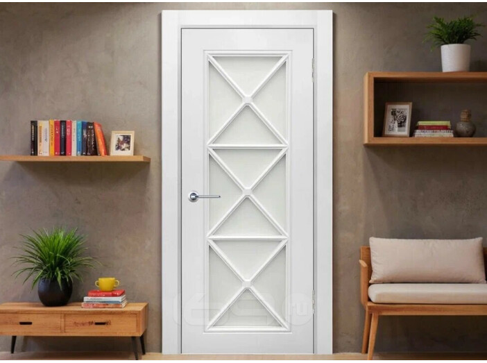 ДП К Британия-2 Белое, остекление Сатинат белое 200*70