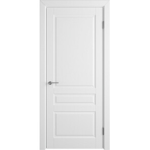Дверь межкомнатная Челси 04 Эмаль Белый, глухая, каркасно-щитовая