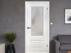 Дверь межкомнатная Диана Эмаль, Белый, остекленная, селена, каркасно-щитовая