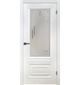 Дверь межкомнатная Диана Эмаль, Белый, остекленная, селена, каркасно-щитовая