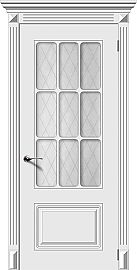 Дверь межкомнатная К "Ноктюрн" ПО-1 Эмаль белая стекло Белое матовое Кристалл