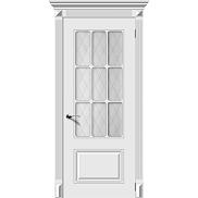 Дверь межкомнатная К "Ноктюрн" ПО-1 Эмаль белая стекло Белое матовое Кристалл