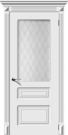 Дверь межкомнатная К "Трио" Эмаль белая стекло Белое матовое Кристалл
