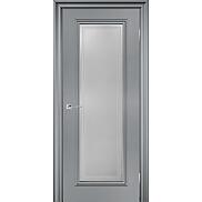 Дверь межкомнатная шпонированная "Венеция-1" Светло-серый стекло Сатинат белый