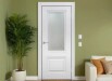 Дверь межкомнатная Венеция Эмаль, Белый, остекленная, сатинат белый с фотопечатью, каркасно-щитовая