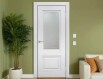 Дверь межкомнатная Венеция Эмаль, Белый, остекленная, сатинат белый с фотопечатью, каркасно-щитовая