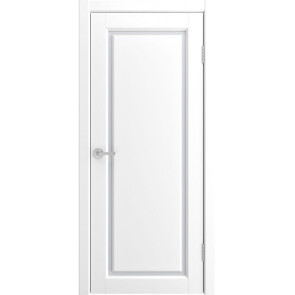 Дверь межкомнатная Мадрид 1 Эмаль RAL 9003, остекленная, сатинат белый, каркасно-щитовая