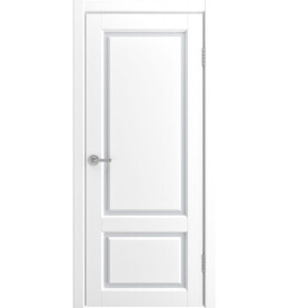 Дверь межкомнатная Мадрид 2 Эмаль, RAL 9003, остекленная, сатинат белый, каркасно-щитовая