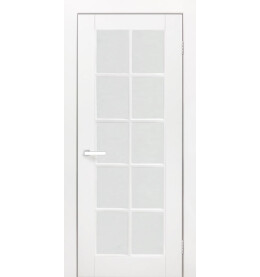 Дверь межкомнатная Марко Эмаль, Белый, остекленная, сатинат белый, каркасно-щитовая