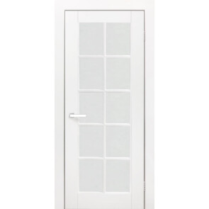 Дверь межкомнатная Марко Эмаль Белый, остекленная, сатинат белый, каркасно-щитовая