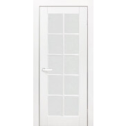 Дверь межкомнатная Марко Эмаль Белый, остекленная, сатинат белый, кромка нет, каркасно-щитовая