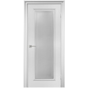 Дверь межкомнатная Венеция-1 Эмаль, Белый, остекленная, сатинат белый с фотопечатью, каркасно-щитовая