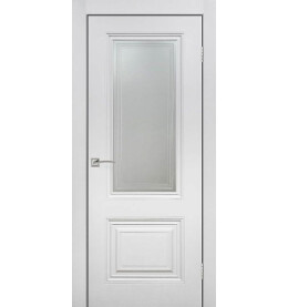 Дверь межкомнатная Венеция Эмаль, Белый, остекленная, сатинат белый с фотопечатью, каркасно-щитовая