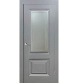 Дверь межкомнатная Венеция Эмаль, Светло-серый, остекленная, сатинат белый с фотопечатью, каркасно-щитовая