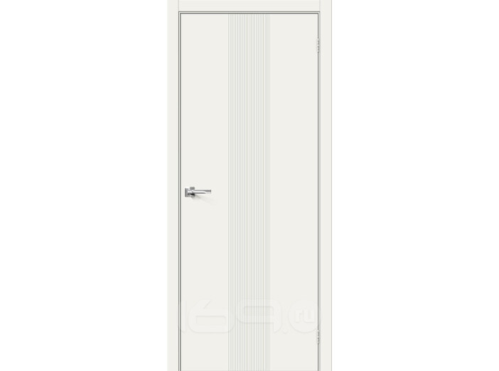 Дверь межкомнатная Граффити-21 Эмаль Whitey, без декора, глухая, без стекла, каркасно-щитовая