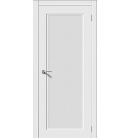 Дверь межкомнатная Квадро 6 Эмаль, Белый, остекленная, сатинат белый, каркасно-щитовая