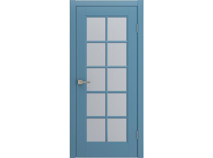 Дверь межкомнатная "AMORE" RAL 5024 Небесно-голубой эмаль остекленная  сатинат матовая 200*90