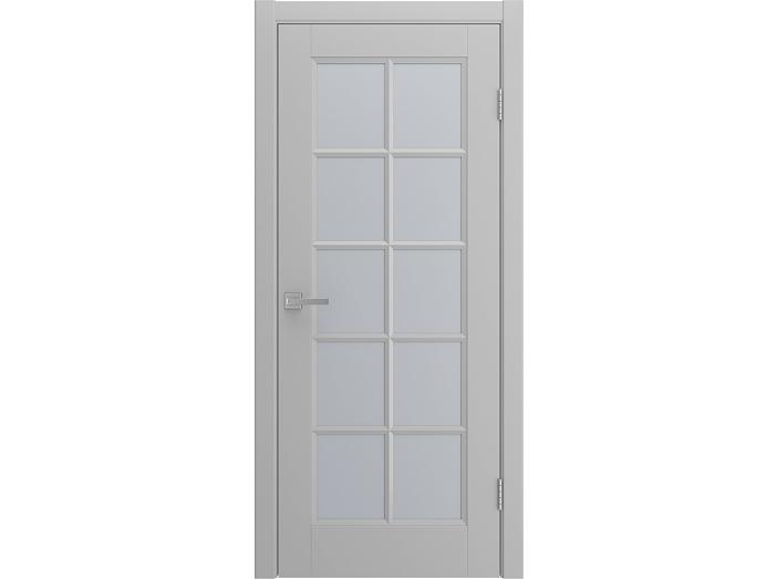 Дверь межкомнатная "AMORE" Светло-серая эмаль остекленная прозрачная 200*60